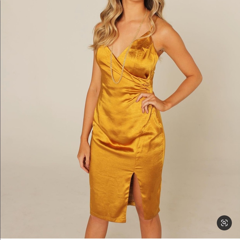 Beautiful satin ‘asymmetrical’ dress